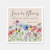 Liebe im Brautparty Wildblume Serviette (Vorderseite)
