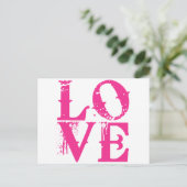 LIEBE im Coolen Schriftart Postkarte (Stehend Vorderseite)