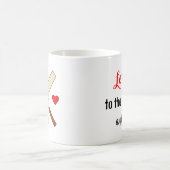 Liebe im Cricket-Text Kaffeetasse (Mittel)