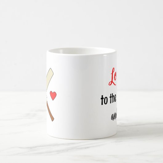 Liebe im Cricket-Text Kaffeetasse (Mittel)