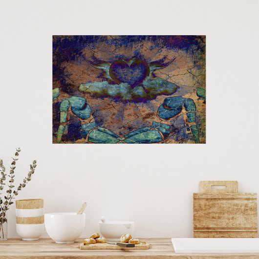 Liebe im Cyberpunk Poster (Küche)