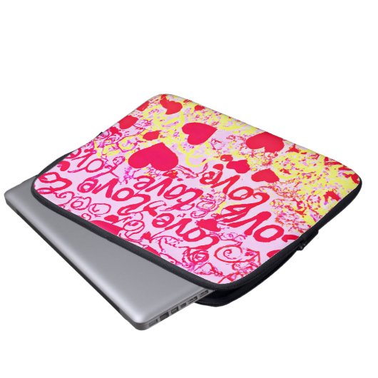 Liebe im dynamischen Farbmuster Laptopschutzhülle (Vorne Knopf)