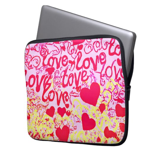 Liebe im dynamischen Farbmuster Laptopschutzhülle (Vorderseite Links)