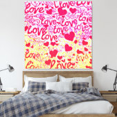 Liebe im dynamischen Farbmuster Leinwanddruck (Insitu (Schlafzimmer))