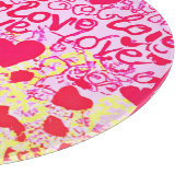 Liebe im dynamischen Farbmuster Schneidebrett (Ecke)