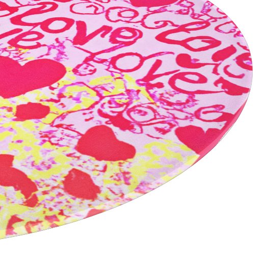 Liebe im dynamischen Farbmuster Schneidebrett (Ecke)