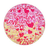 Liebe im dynamischen Farbmuster Schneidebrett (Vorderseite)