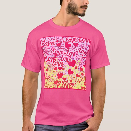 Liebe im dynamischen Farbmuster T-Shirt (Vorderseite)