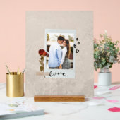 Liebe im eleganten Foto mit Herz Acrylschild (Hochzeit)