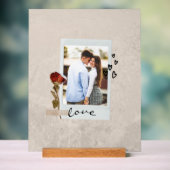 Liebe im eleganten Foto mit Herz Acrylschild (Neutral)