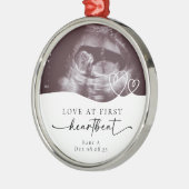 Liebe im Ersten Herzschlag Schwangerschaft Keepake Ornament Aus Metall (Links)