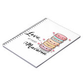 Liebe im ersten Macaron Journal Notizblock (Linke Seite)