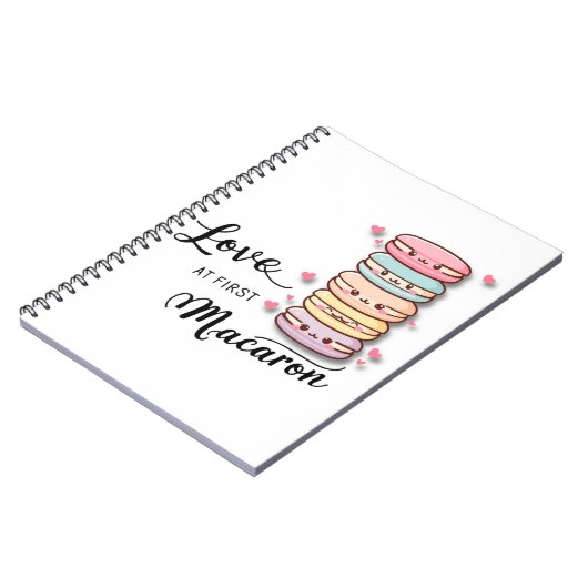 Liebe im ersten Macaron Journal Notizblock (Linke Seite)