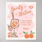 Liebe im ersten Spritz Brautparty Bar Sign Poster (Vorne)