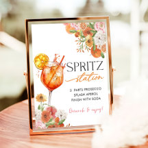 Liebe im ersten Spritz Brautparty Bar Sign