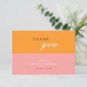 Liebe im ersten Spritz-Brautparty Dankeskarte (Stehend Vorderseite)