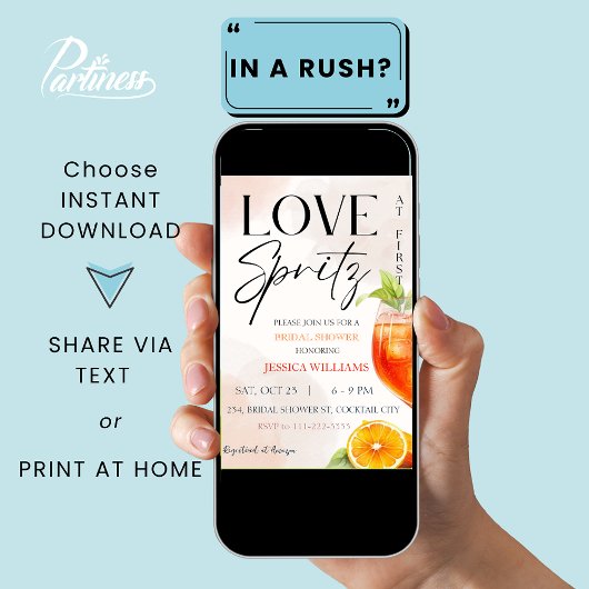 Liebe im ersten Spritz-Brautparty Einladung