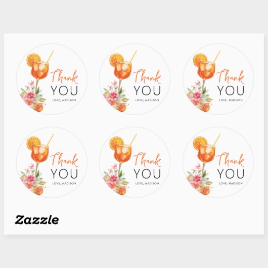 Liebe im ersten Spritz Brautparty Gefallen Sticker (Blatt)