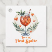 Liebe im ersten Spritz-Brautparty Geschenkanhänger (Vorderseite)