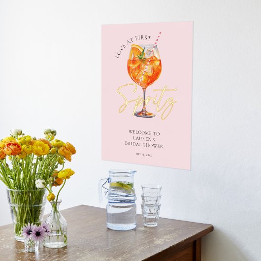 Liebe im ersten Spritz Brautparty Gold Foliendrucke (Ablage(Küche))