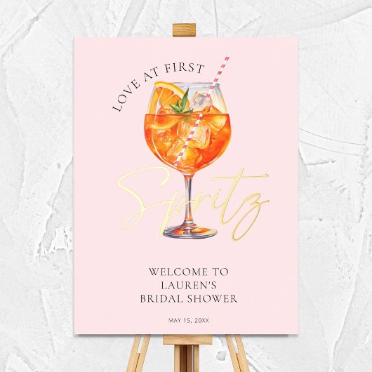 Liebe im ersten Spritz Brautparty Gold Foliendrucke