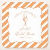 Liebe im ersten Spritz Brautparty Italienisch Aper Rechteckiger Pappuntersetzer (Vorderseite)