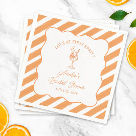 Liebe im ersten Spritz Brautparty Italienisch Aper Serviette