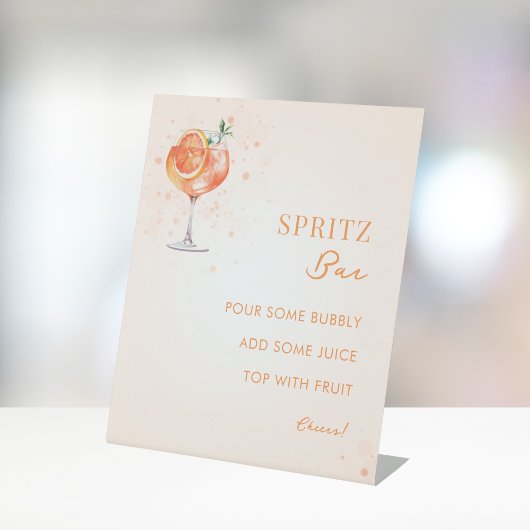 Liebe im ersten Spritz Brautparty Mimosa Bar Sockelschild