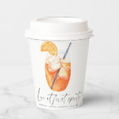 Liebe im ersten Spritz-Brautparty Pappbecher (Vorderseite)