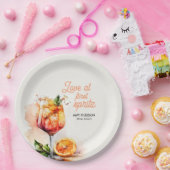 Liebe im ersten Spritz-Brautparty Pappteller (Party)