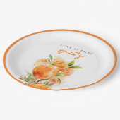 Liebe im ersten Spritz-Brautparty Pappteller (Schrägansicht)