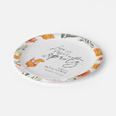 Liebe im ersten Spritz-Brautparty Pappteller (Schrägansicht)