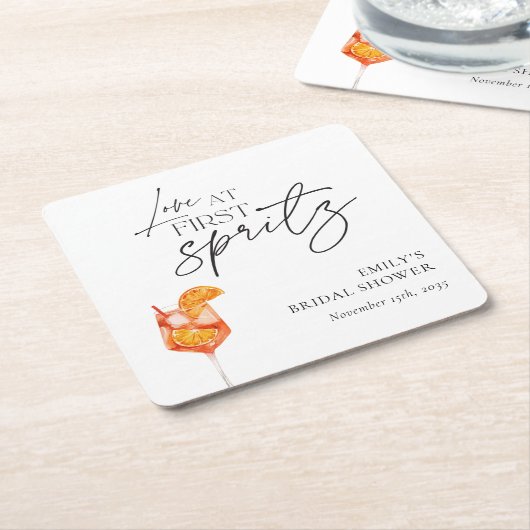 Liebe im ersten Spritz-Brautparty Rechteckiger Pappuntersetzer (angewinkelt)