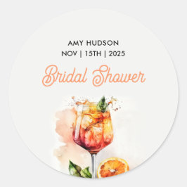 Liebe im ersten Spritz-Brautparty Runder Aufkleber