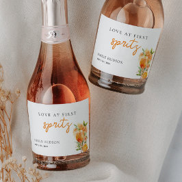 Liebe im ersten Spritz-Brautparty Schaumweinetikett