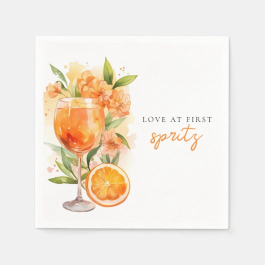 Liebe im ersten Spritz-Brautparty Serviette (Vorderseite)