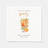 Liebe im ersten Spritz-Brautparty Serviette (Vorderseite)