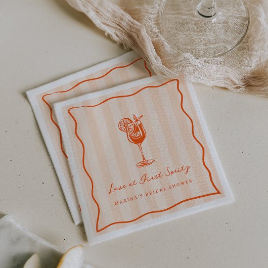 Liebe im ersten Spritz-Brautparty Serviette