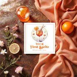 Liebe im ersten Spritz-Brautparty Serviette