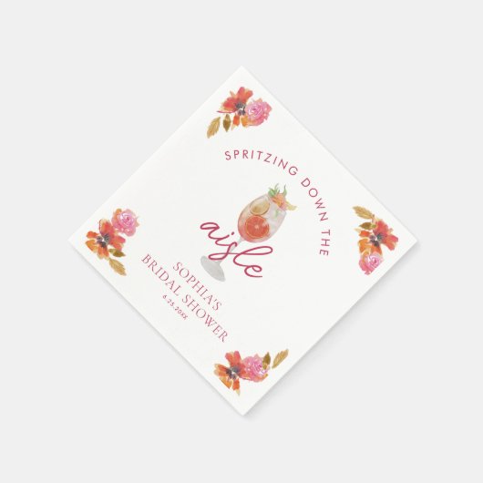 Liebe im ersten Spritz-Brautparty Serviette (Ecke)