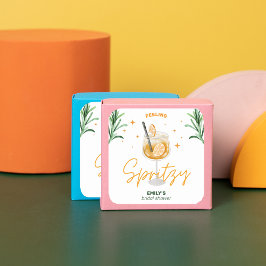 Liebe im ersten Spritz Brautparty Wasserfarbe Nied Quadratischer Aufkleber