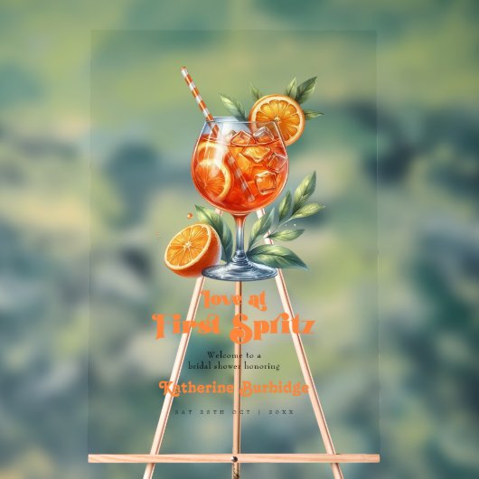 Liebe im ersten Spritz-Brautparty Willkommen Acrylschild (Neutral)