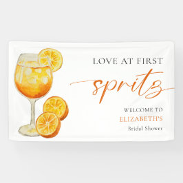 Liebe im ersten Spritz-Brautparty Willkommen Custo Banner
