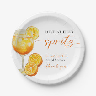 Liebe im ersten Spritz-Brautparty Willkommen Custo Pappteller