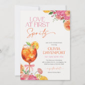 Liebe im ersten Spritz Citrus Floral Brautparty Einladung (Vorderseite)
