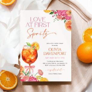 Liebe im ersten Spritz Citrus Floral Brautparty Einladung