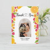 Liebe im ersten Spritz Citrus Orange Brautparty Dankeskarte (Stehend Vorderseite)