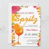 Liebe im ersten Spritz Citrus Orange Brautparty Einladung (Vorderseite)