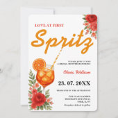 Liebe im ersten Spritz Citrus Orange Brautparty Einladung (Vorderseite)