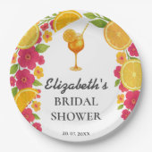 Liebe im ersten Spritz Citrus Orange Brautparty Pappteller (Vorderseite)